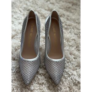 Stuart Weitzman Metallic Silver Mesh Pumps